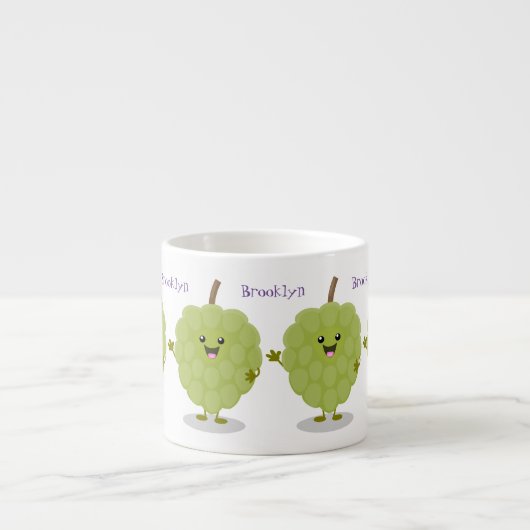 Niedlicher Cherimoya-Cartoon Espressotasse (Vorderseite)