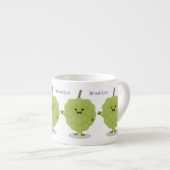 Niedlicher Cherimoya-Cartoon Espressotasse (Vorderseite Rechts)