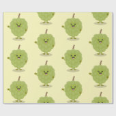 Niedlicher Cherimoya-Cartoon Geschenkpapier (Flach)
