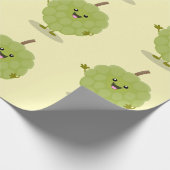 Niedlicher Cherimoya-Cartoon Geschenkpapier (Ecke)