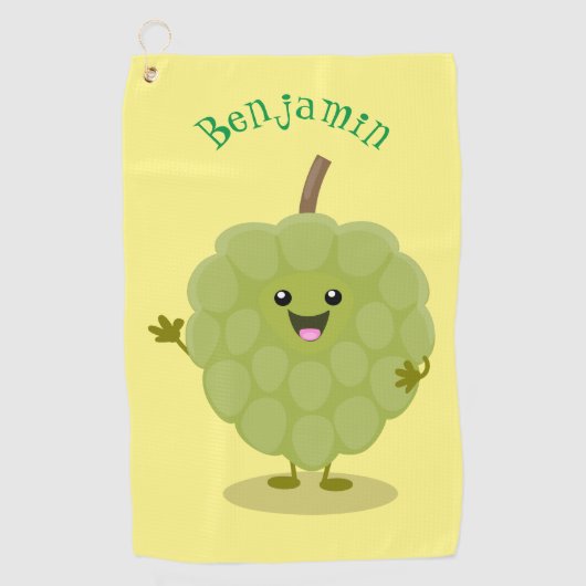Niedlicher Cherimoya-Cartoon Golfhandtuch (Vorderseite)