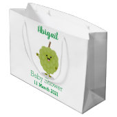Niedlicher Cherimoya-Cartoon Große Geschenktüte (Rückseite Schrägansicht)