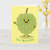 Niedlicher Cherimoya-Cartoon Karte (Gelbe Blume)