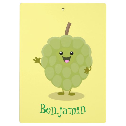 Niedlicher Cherimoya-Cartoon Klemmbrett (Rückseite)