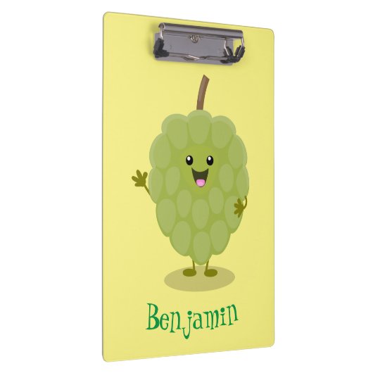 Niedlicher Cherimoya-Cartoon Klemmbrett (Rechts)