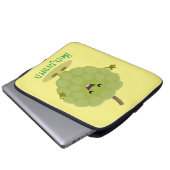 Niedlicher Cherimoya-Cartoon Laptopschutzhülle (Vorne Knopf)