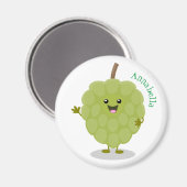 Niedlicher Cherimoya-Cartoon Magnet (Vorderseite/Rückseite)