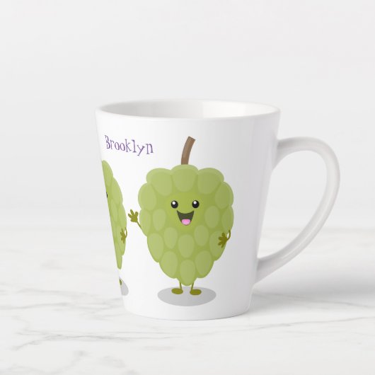 Niedlicher Cherimoya-Cartoon Milchtasse (Rechts)
