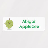 Niedlicher Cherimoya-Cartoon personalisiert Etiketten (Design 2)
