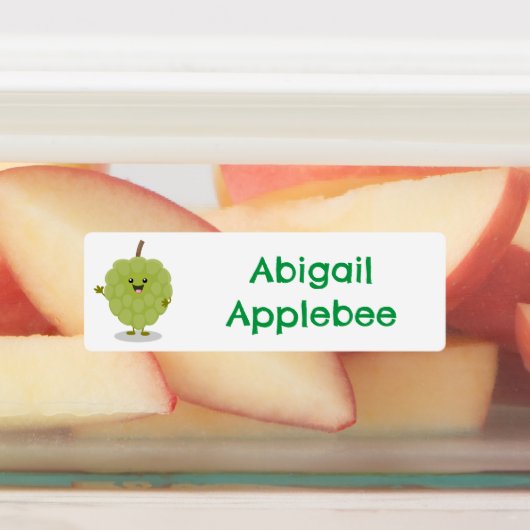 Niedlicher Cherimoya-Cartoon personalisiert Etiketten (Befestigt)