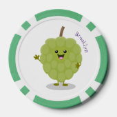 Niedlicher Cherimoya-Cartoon Pokerchips (Rückseite)