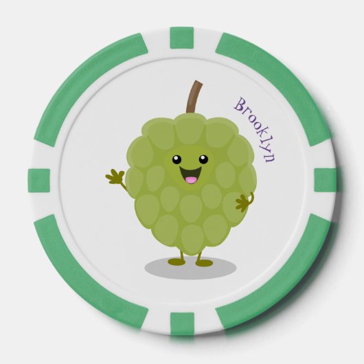 Niedlicher Cherimoya-Cartoon Pokerchips (Vorderseite)