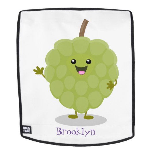 Niedlicher Cherimoya-Cartoon Rucksack (Abnehmbare Front)