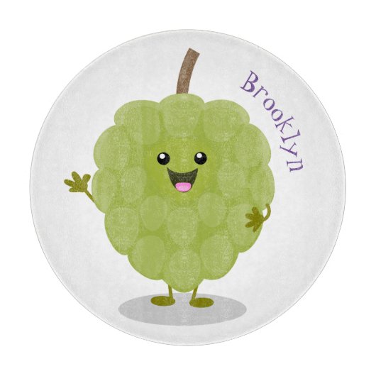 Niedlicher Cherimoya-Cartoon Schneidebrett (Vorderseite)