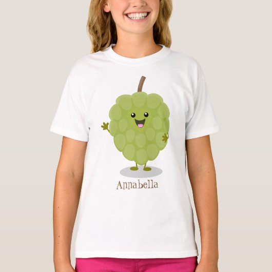 Niedlicher Cherimoya-Cartoon T-Shirt (Vorderseite)