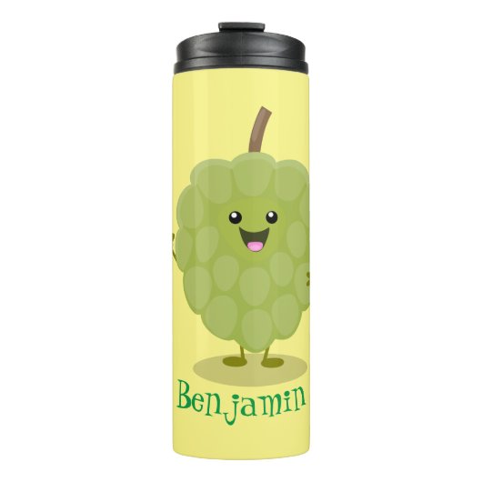Niedlicher Cherimoya-Cartoon Thermosbecher (Vorderseite)