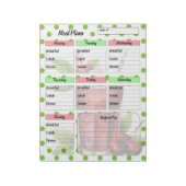 "Niedlicher Cherry Weekly Meal Planner" Notizblock (Rotiert)