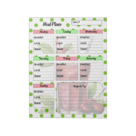 "Niedlicher Cherry Weekly Meal Planner" Notizblock