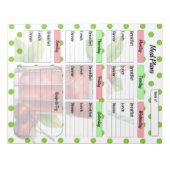 "Niedlicher Cherry Weekly Meal Planner" Notizblock (Vorderseite)