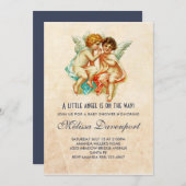 Niedlicher Cherub Ephemera auf Imitate Parchment B Einladung (Vorne/Hinten)