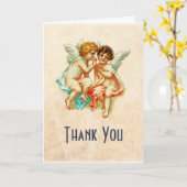 Niedlicher Cherub Ephemera auf Imitate Parlament V Karte (Gelbe Blume)