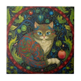 Niedlicher Cheshire Cat Art Nouveau Stil Fliese