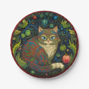 Niedlicher Cheshire Cat Art Nouveau Stil Pappteller