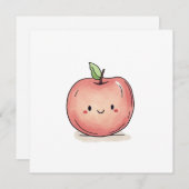 Niedlicher Chibi-Apple Feiertagskarte (Vorne/Hinten)