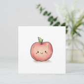 Niedlicher Chibi-Apple Feiertagskarte (Stehend Vorderseite)