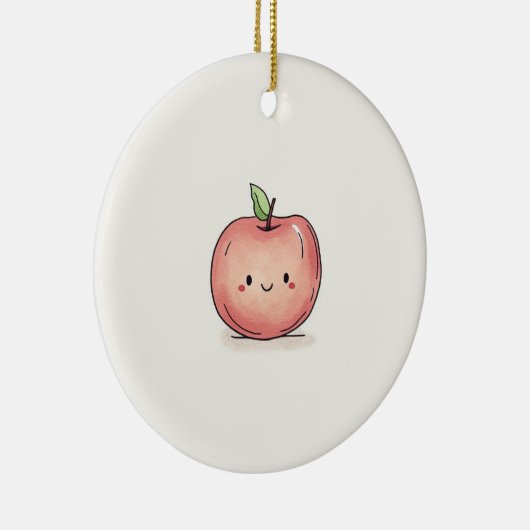 Niedlicher Chibi-Apple Keramik Ornament (Rechts)