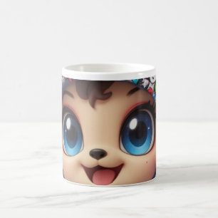 Niedlicher Chibi-Bär in Graffiti Butterfly Hoodie  Kaffeetasse