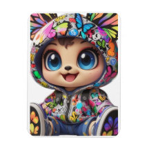 Niedlicher Chibi-Bär in Graffiti Butterfly Hoodie 