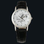 Niedlicher Chibi-Bienenkommentar Armbanduhr<br><div class="desc">Niedliche Linie zeichnend von einer Hummel,  die Ihnen sagt,  positiv zu sein.</div>