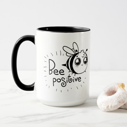Niedlicher Chibi-Bienenwettbewerb Tasse (Mit Donut)