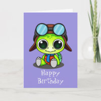 Niedlicher Chibi Cartoon Turtle Happy Birthday