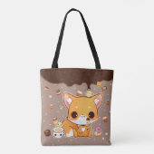 Niedlicher chibi Fuchs mit kawaii Eiscreme Tasche (Rückseite)