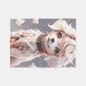 Niedlicher Chibi Golden Retriever Welppy Fleecedecke (Vorderseite (Horizontal))