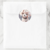 Niedlicher Chibi Golden Retriever Welppy Runder Aufkleber (Tasche)