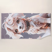 Niedlicher Chibi Golden Retriever Welppy Strandtuch (Vorderseite)