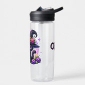 Niedlicher Chibi Halloween Black Cat und Pumpkin Trinkflasche (Links)