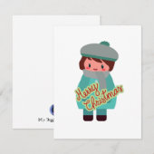Niedlicher Chibi-Junge Feiertagskarte (Vorne/Hinten)