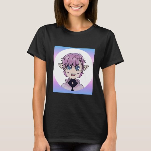 Niedlicher Chibi Kawaii Anime Elf T-Shirt (Vorderseite)