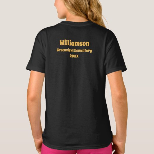 Niedlicher Chibi Kawaii Panda Name School Jahr zur T-Shirt (Rückseite)