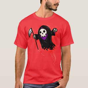 Niedlicher Chibi Kawaii Sensenmann Flying Hallowee T-Shirt