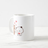 Niedlicher Chibi-Panda-Bär, Milch und Mocha-Liebe Kaffeetasse (Vorderseite Links)