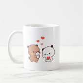 Niedlicher Chibi-Panda-Bär, Milch und Mocha-Liebe Kaffeetasse (Links)