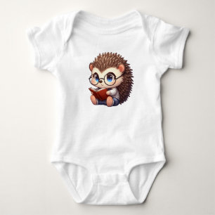 Niedlicher Chibi Reading Igel Baby Strampler