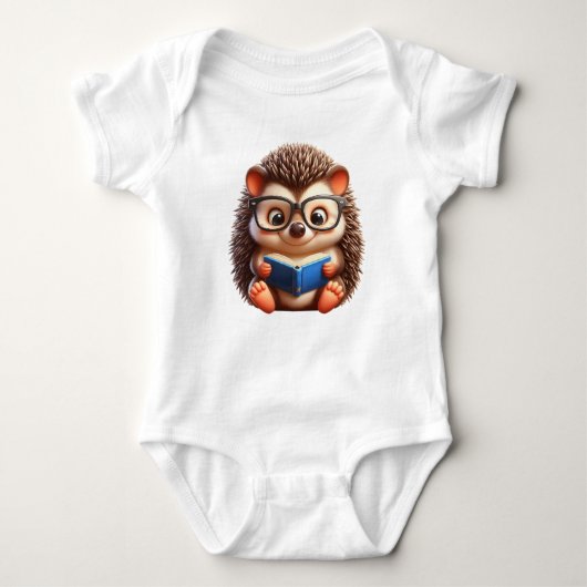 Niedlicher Chibi Reading Igel Baby Strampler (Vorderseite)