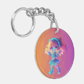 Niedlicher Chibi-Tanz 2 Schlüsselanhänger (Vorderseite links)