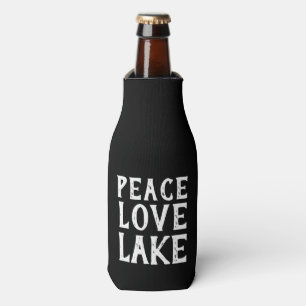niedlicher Chic und Spaß PEACE - LIEBE - LAKE Flaschenkühler